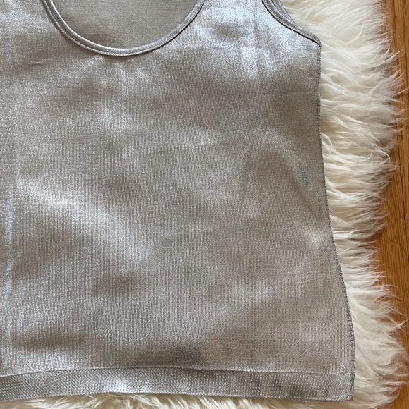 Zara Sheer Silver Foil Tank - Picture 4 of 10
